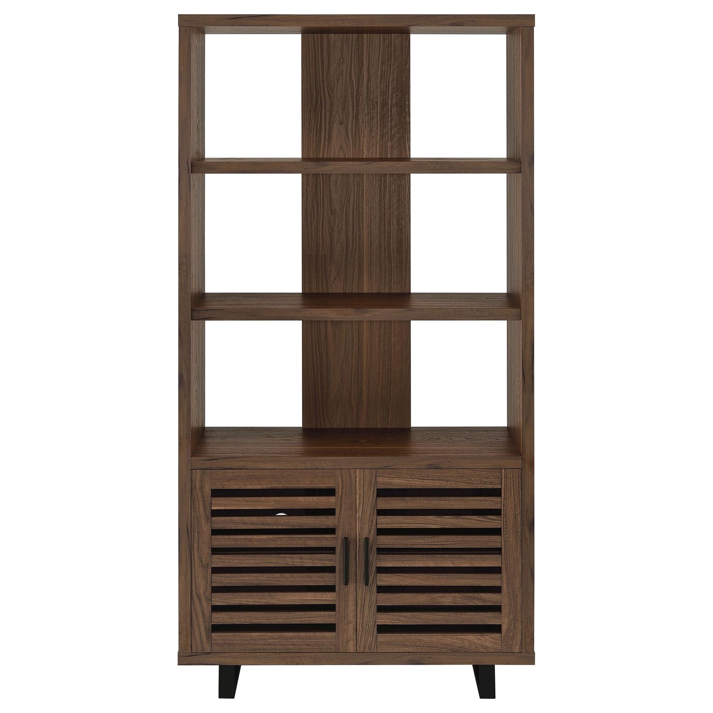 Rodger - 3 Shelf Cabinet Bookcase - Walnut