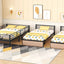 Triple Bunk Bed With Drawers, Multi-Functional Frame With Desks And Shelves In The Middle