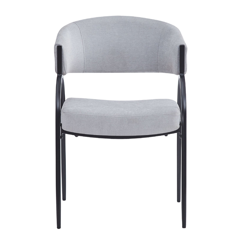 Modern Upholstered Dining Chairs With Metal Legs - Gray