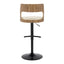 Cecina - Contemporary Adjustable Barstool With Swivel With Rounded T Footrest (Set of 2) - Black / Zebra / Cream