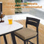 5 Pieces Outdoor Patio Bar Set, Rounded Square Table & 4 Aluminum Bar Stools
