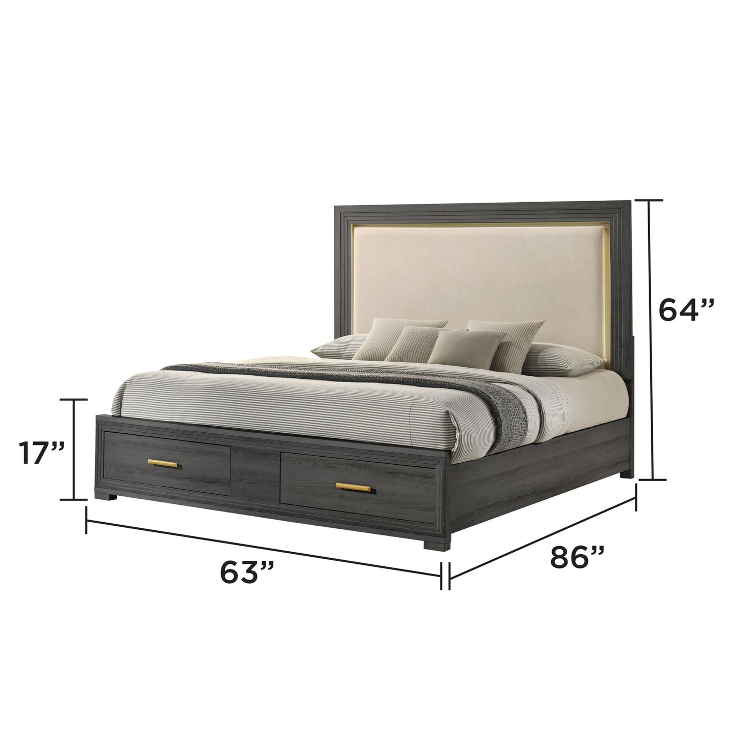 Colorado - Bed With Upholstered LED Headboard