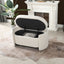 Fuji - Oval Storage Bench, Upholstered - Ivory White
