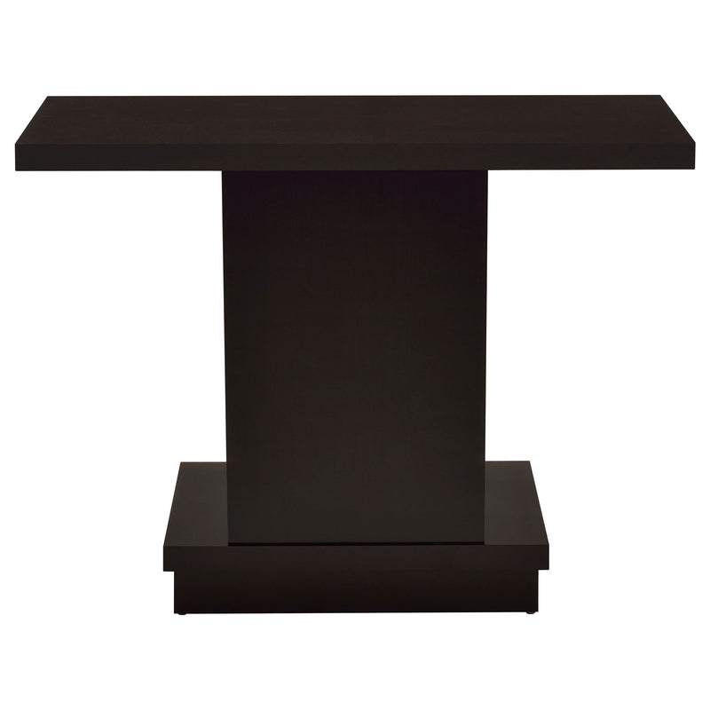 Fiona - Pedestal Console Table With Geometric Design - Cappuccino