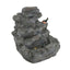 Concrete Rock Waterfall Fountain With LED Lights, Outdoor Garden Decor
