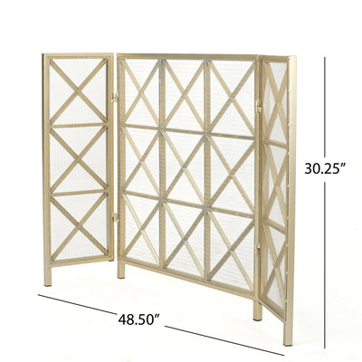 Margaret - 3 Panel Fireplace Screen Iron