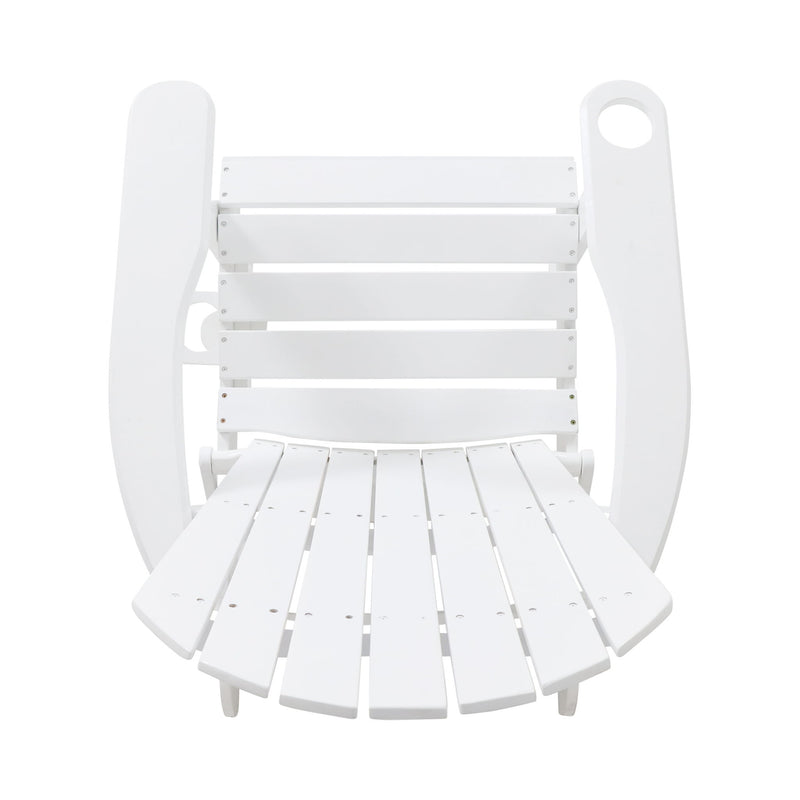 Zenithia - Outdoor Foldable Adirondack Chair With 2 Cup Holders - White