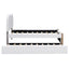 Upholstered Platform Bed With Wood Supporting Feet And Trundle