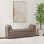 Isiah - Raised Arm Accent Bench - Brown