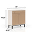 Bar Cabinet With Large Storage - White / Pecan