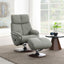 Kandoro - Top Grain Leather Accent Chair With Swivel & Ottoman - Gray