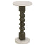 Selena - Round Side Table - White / Gray