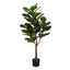47" Tall, Artificial Plant, Fiddle Tree, Indoor, Fake, Floor, Greenery, Potted, Real Touch, Decorative - Green / Black