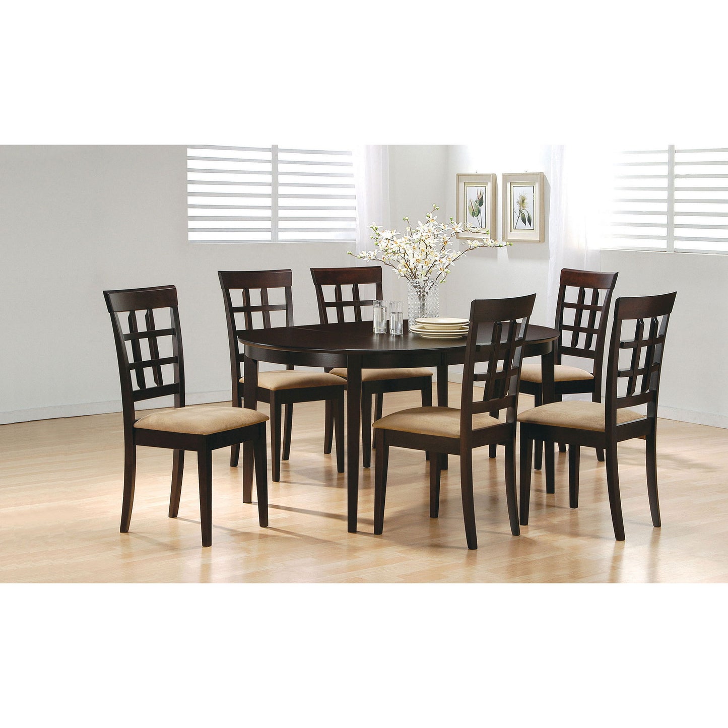 Lattice Back Dining Chair (Set of 2) - Brown