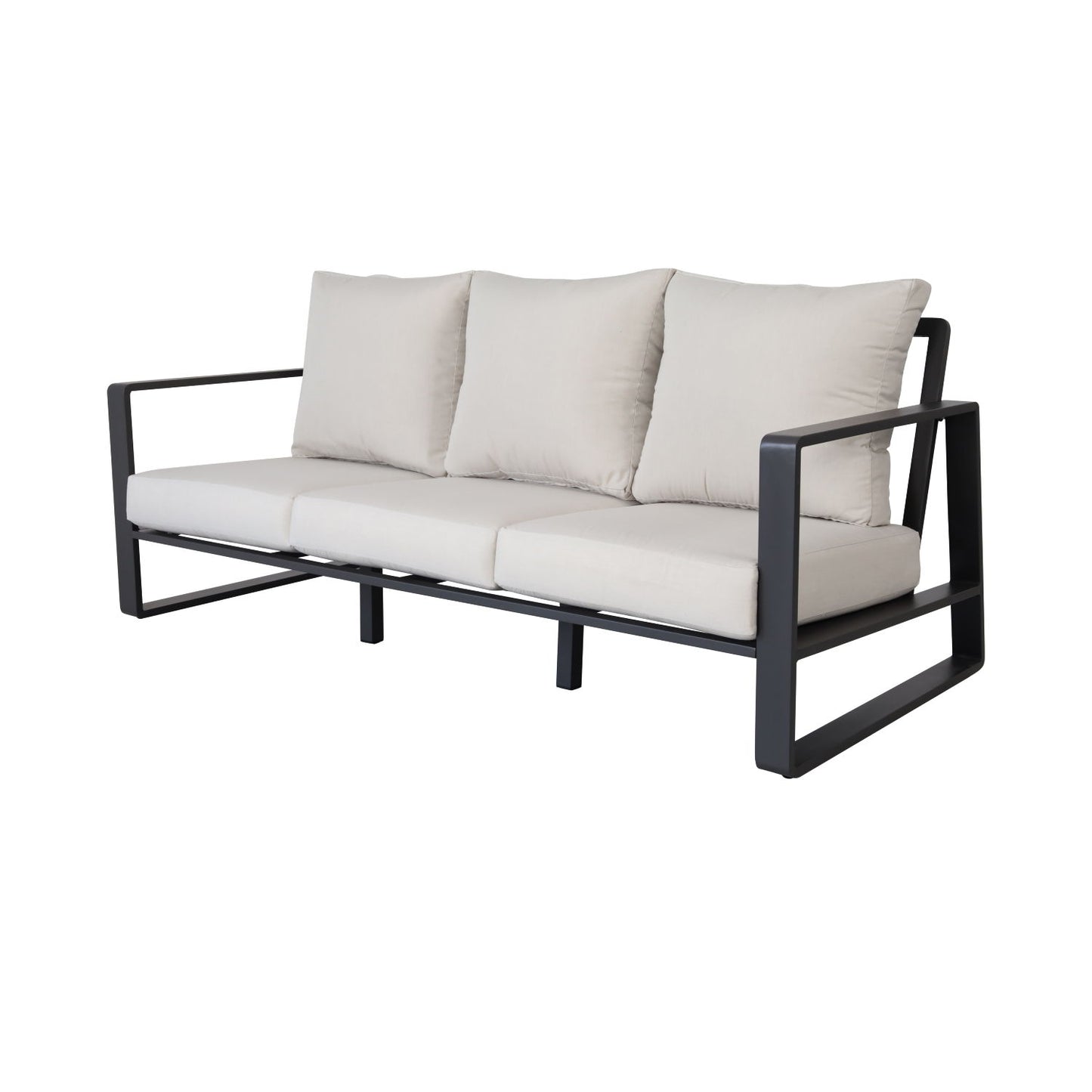 3 Person Sofa With Rectangular Coffee Table, Cushions Tino Tino - Beige