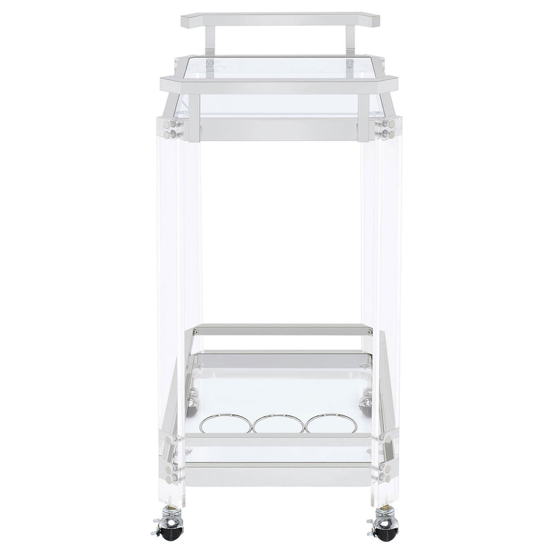 Kempton - 2 Tier Bar Cart - Chrome