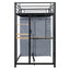 Loft Bed With Desk, Shelves, Power Outlet, LED Light And Wardrobe