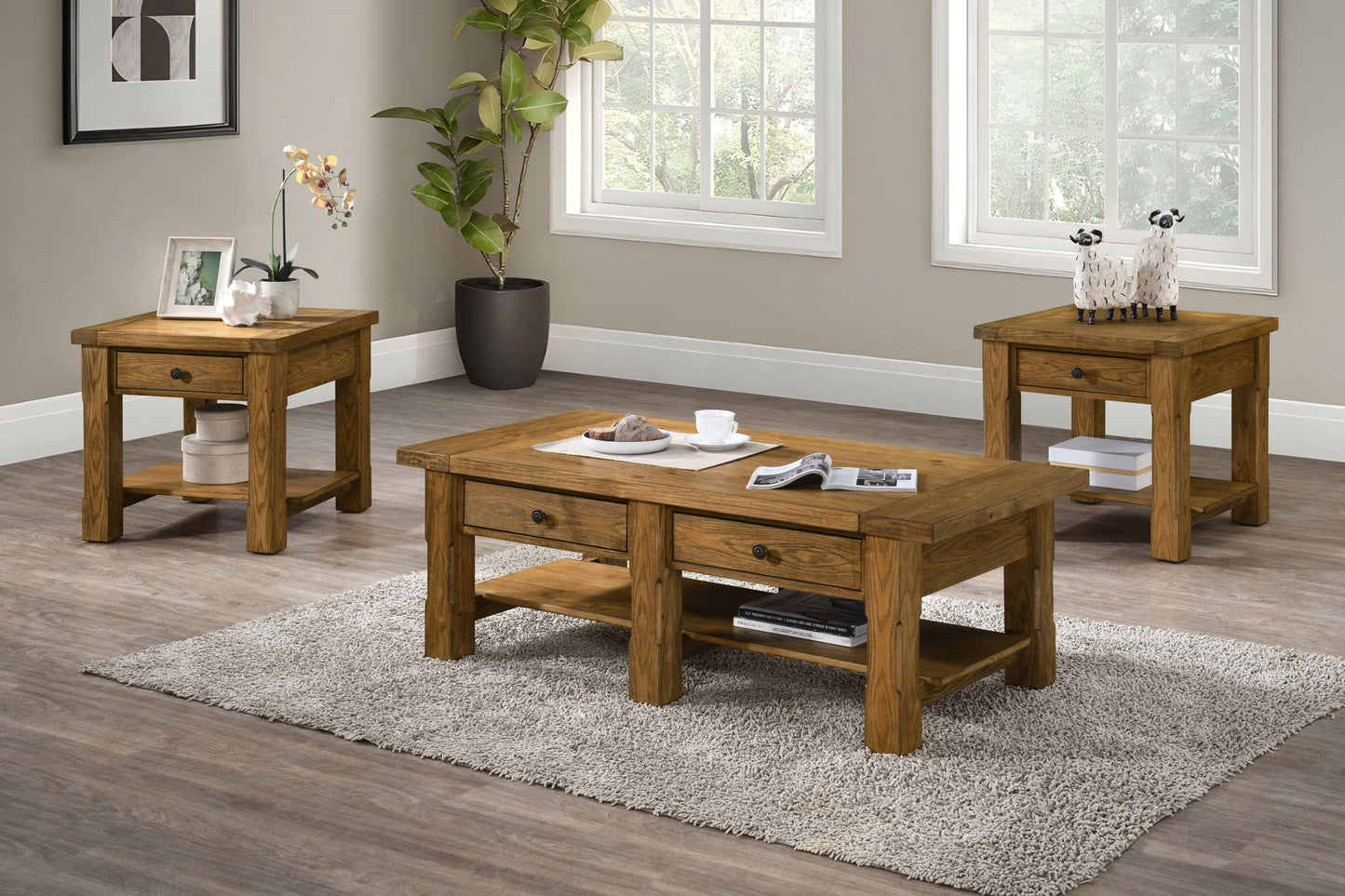 Duncan - 2 Drawer Coffee Table - Walnut