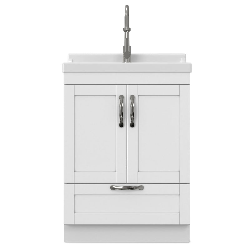 Maile - Laundry Utility Sink And Cabinet With Sink - White