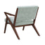 Modern Accent Chair With Plush Cushions, Angled Arm Design - Green