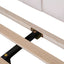 Upholstered Platform Bed With Flower Pattern Headboard