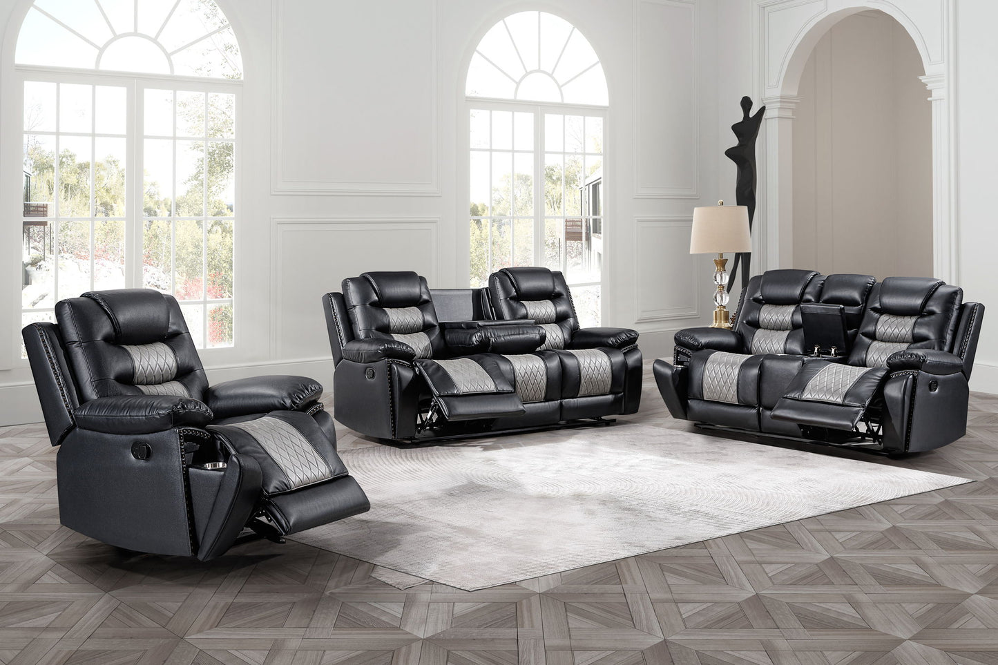 Nikko - Console Loveseat With Dual Recliners