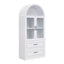 Arched Top Storage Cabinet With Fixed 2 Tier Shelves, 2 Large Drawers