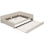 Queen Size Upholstered Platform Bed With USB And Twin Trundle - Beige