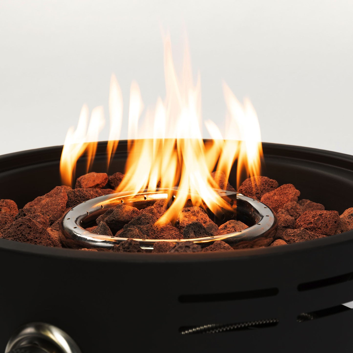 Propane Tabletop Gas Fire Pit, 40000 Btu Round For Outdoor - Black