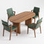 5 Piece Indoor Dining Set With Oval Table And Chairs