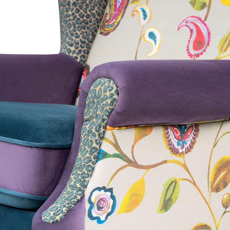 Anya - Sillón con reposabrazos decorativo tipo butaca de estilo bohemio chic