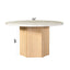 Qwin - Marble Top Round Dining Table - Natural