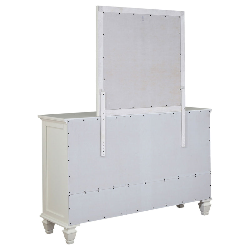 Dennis - 11 Drawer Dresser With Mirror - Cream White