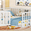 Metal Floor Bed Frame With Fence And Door