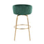Claire - Contemporary / Glam Fixed Height Bar Stool (Set of 2) Round Footrest (Set of 2)