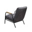 Nignu - Top Grain Leather Matt Iron Accent Chair - Gray