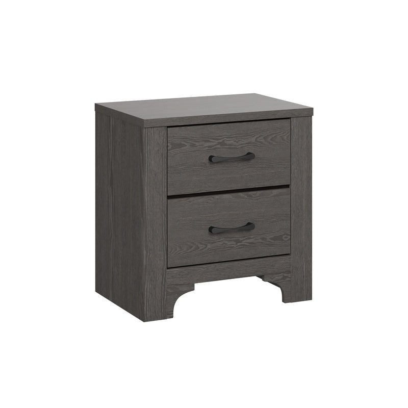Modern 2 Drawer Nightstand - Brown - Wood