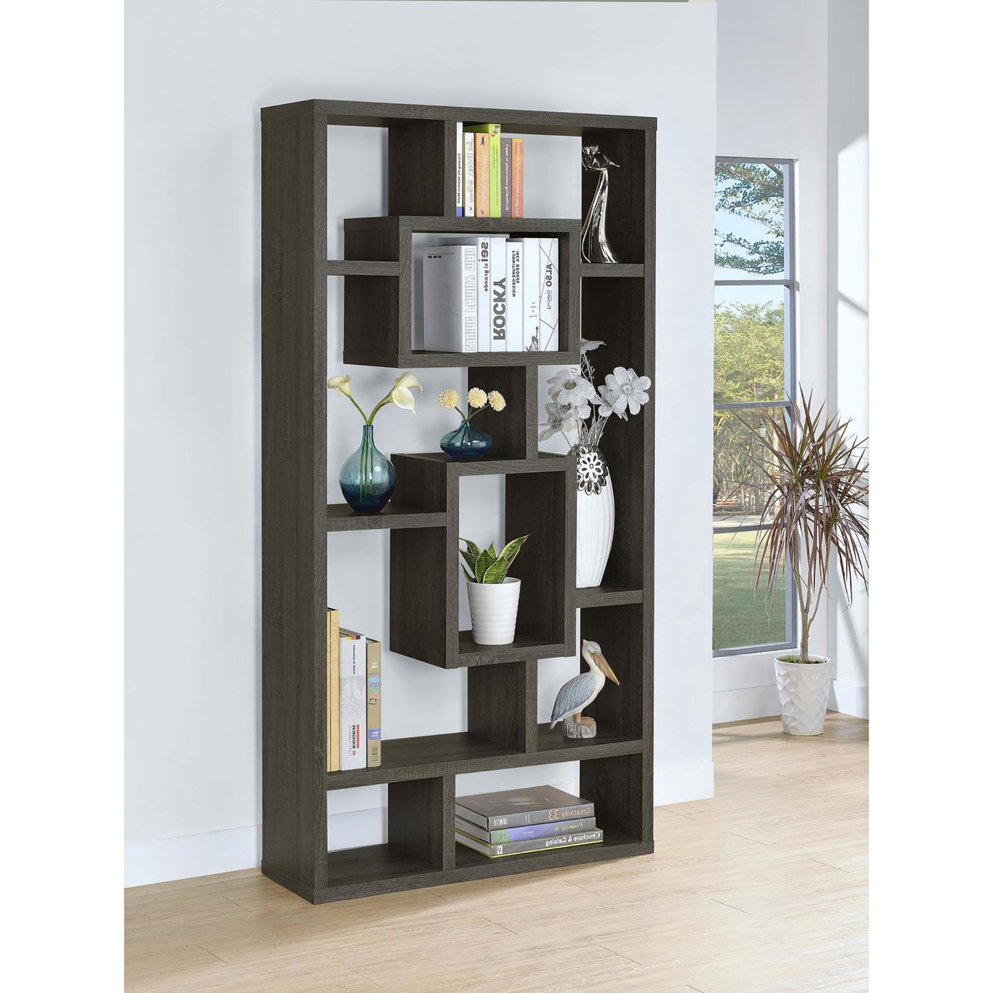 10 Shelf Open Back Bookcase