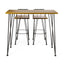 Dione Outdoor Industrial Acacia Wood Bar Set With Metal Frame And Slat Paneling - Brown