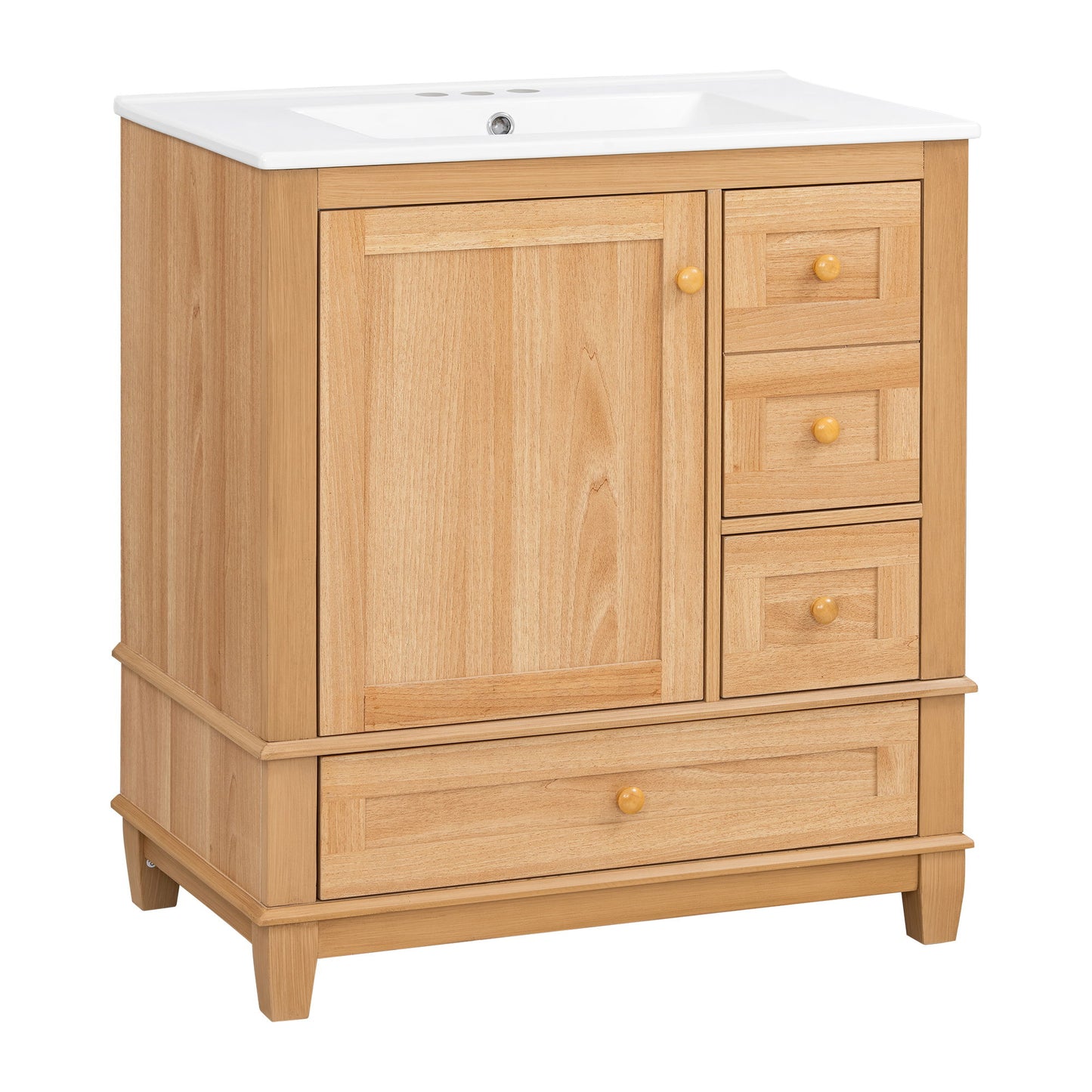 Freestanding Bathroom Vanity With Sink, Soft Close Doors & Drawers, Ample Storage - Wood