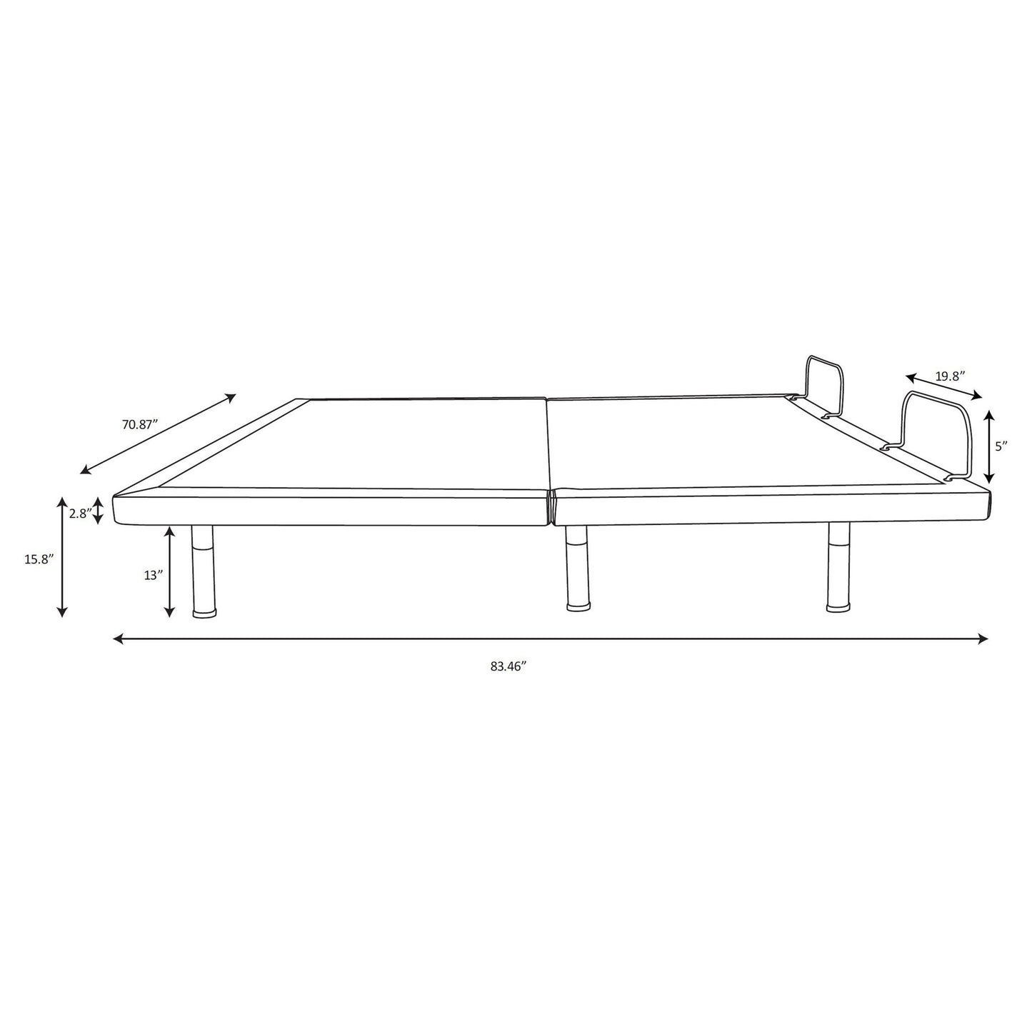 Kelven - Adjustable Bed Base With Wireless Remote And Dual Massage Motors
