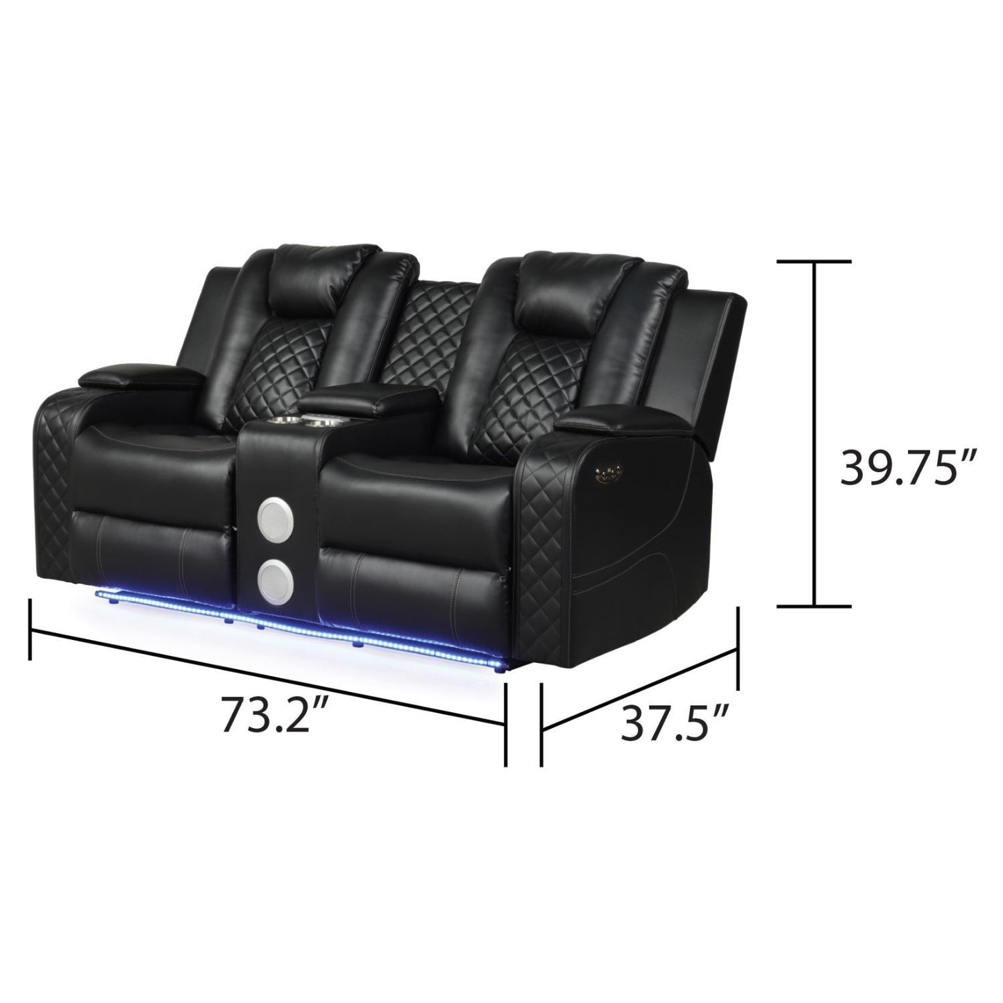 Benz - Power Recliner Set With LED Lighting And USB Charging