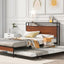 Platform Bed Frame With Trundle, USB Ports And Slat Support, No Box Spring Needed