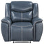 Brier - Upholstered Padded Arm Recliner Chair With Manual Recline And Pillowtop Arms - Blue