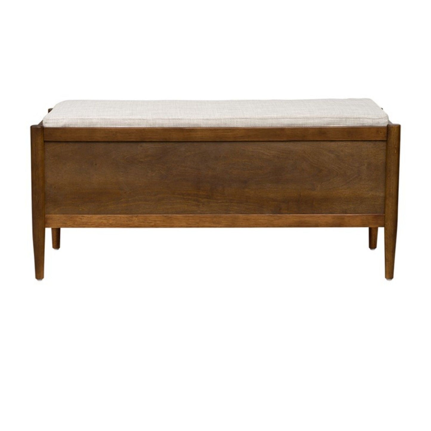 Accent Bench With Storage, Upholstered Cushion - Walnut Brown