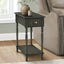 Accent Side Table, 2 Tier, Storage Drawer, Stylish Traditional Design