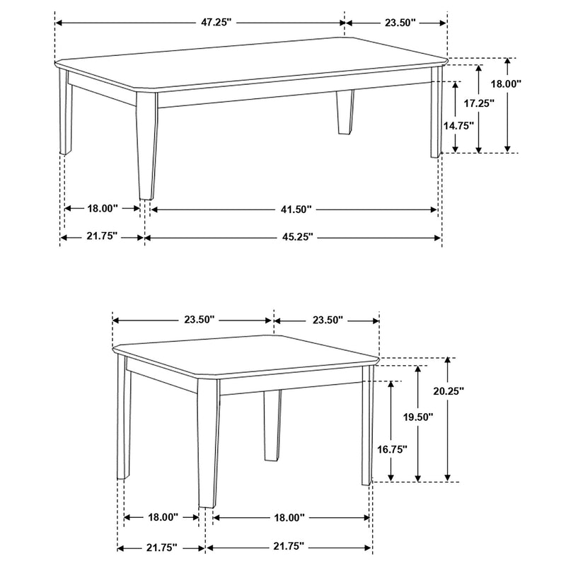 Amaro - 3 Piece Coffee And End Table Set - Dark Brown