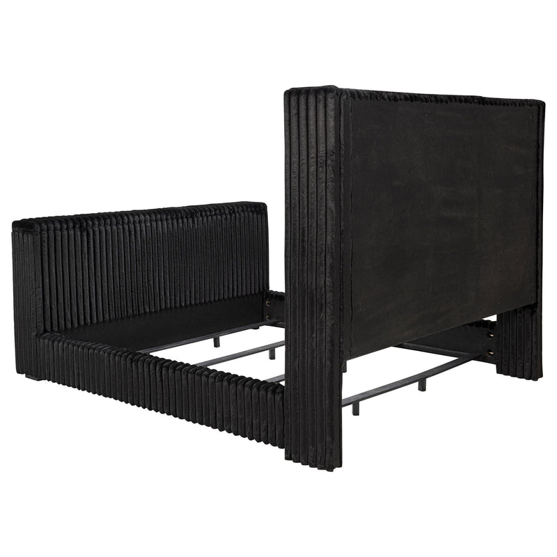 Lyman - Eastern King Wingback TV Bed With Integrated TV Lift And Power Strip - Black