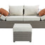 Salena - All Weather Wicker Patio Sofa & Ottoman With 2 Toss Pillows - Beige / Gray