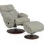Kandoro - Top Grain Leather Accent Chair With Swivel & Ottoman - Gray